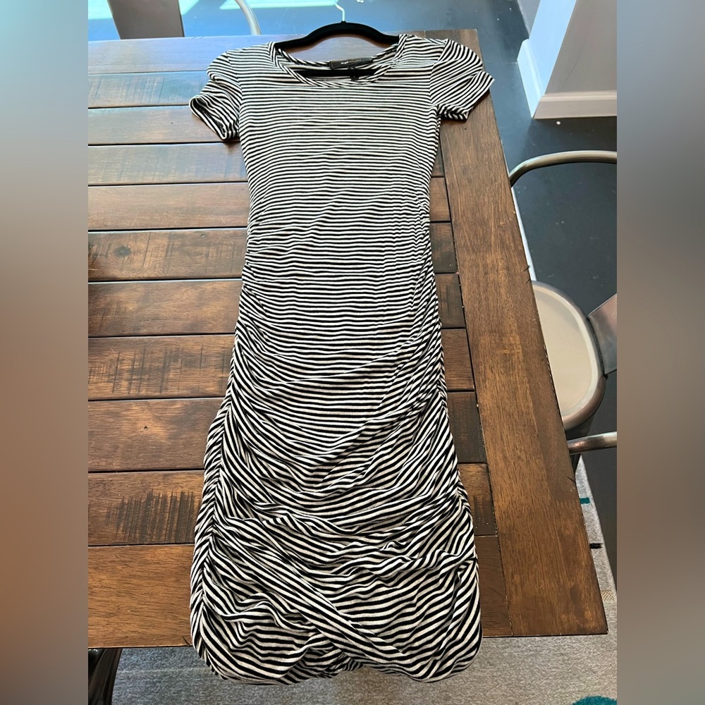 BCBG S ruched bodycon dress